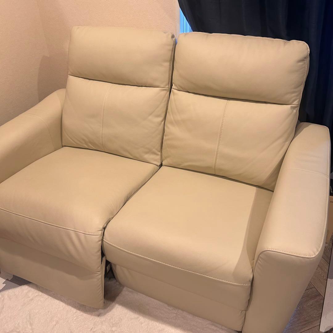 ✨美品✨ニトリ　アイボリー 電動リクライニングソファ