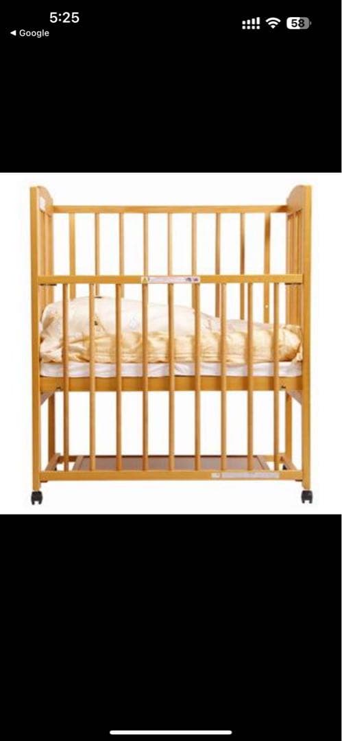 【引き取り可能】石崎家具ベビーベットミニ ワンタッチハイベッドプチNAナチュラル