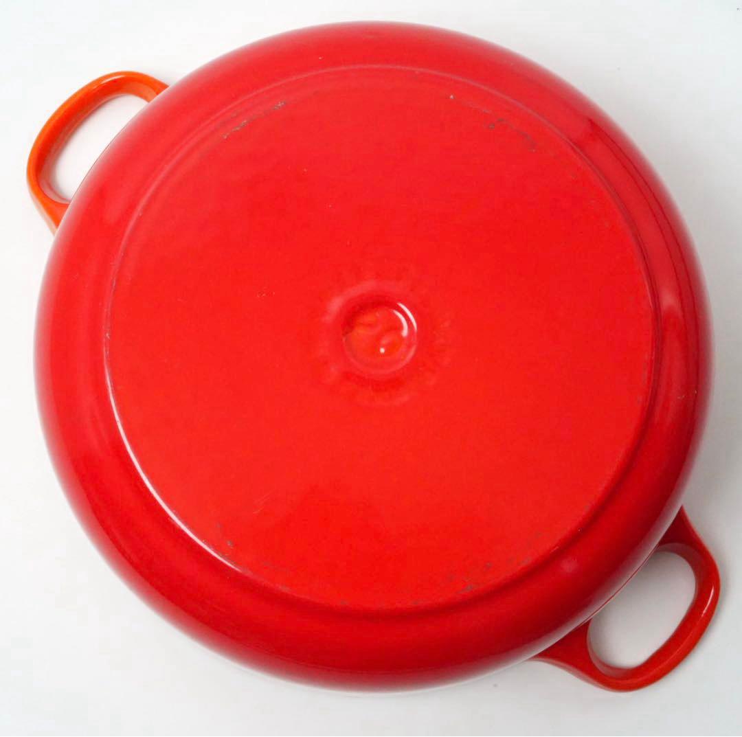 【美品】LE CREUSET　ココット ロンド オレンジ　20cm