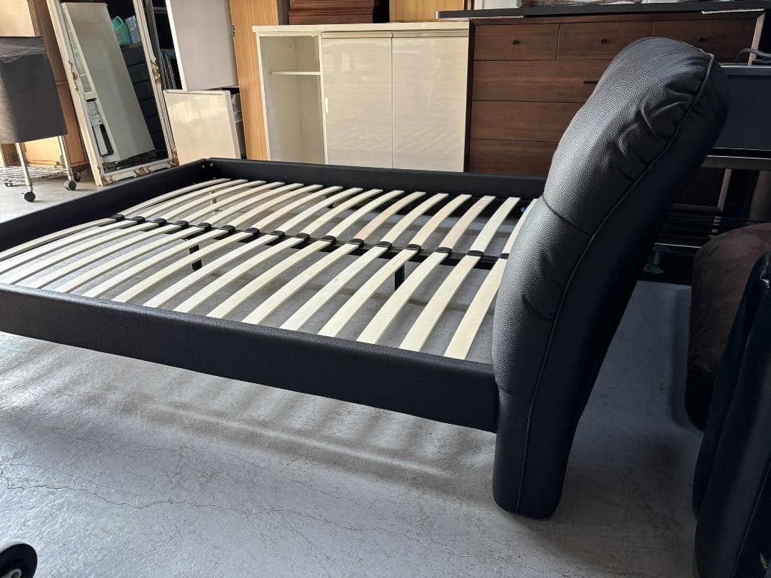 NITORI ニトリ クイーンベッドフレーム(サラス/BK)、内幅170cm