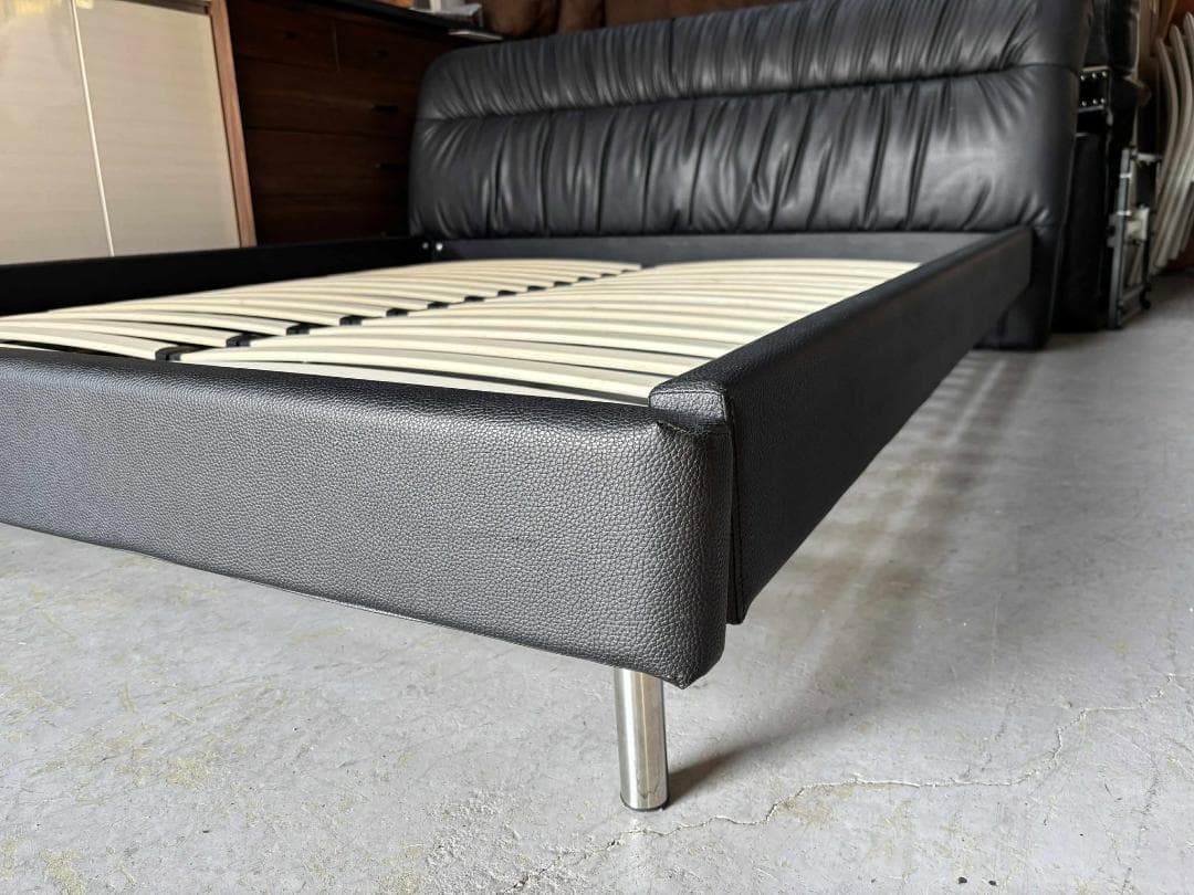 NITORI ニトリ クイーンベッドフレーム(サラス/BK)、内幅170cm