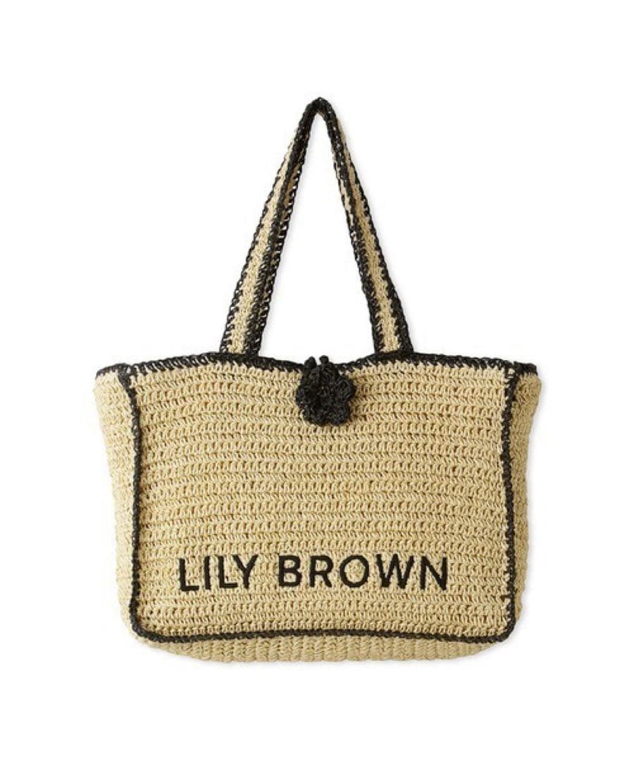 【新品未使用】LILY BROWN×MARY QUANT ロゴ入りラフィアトート
