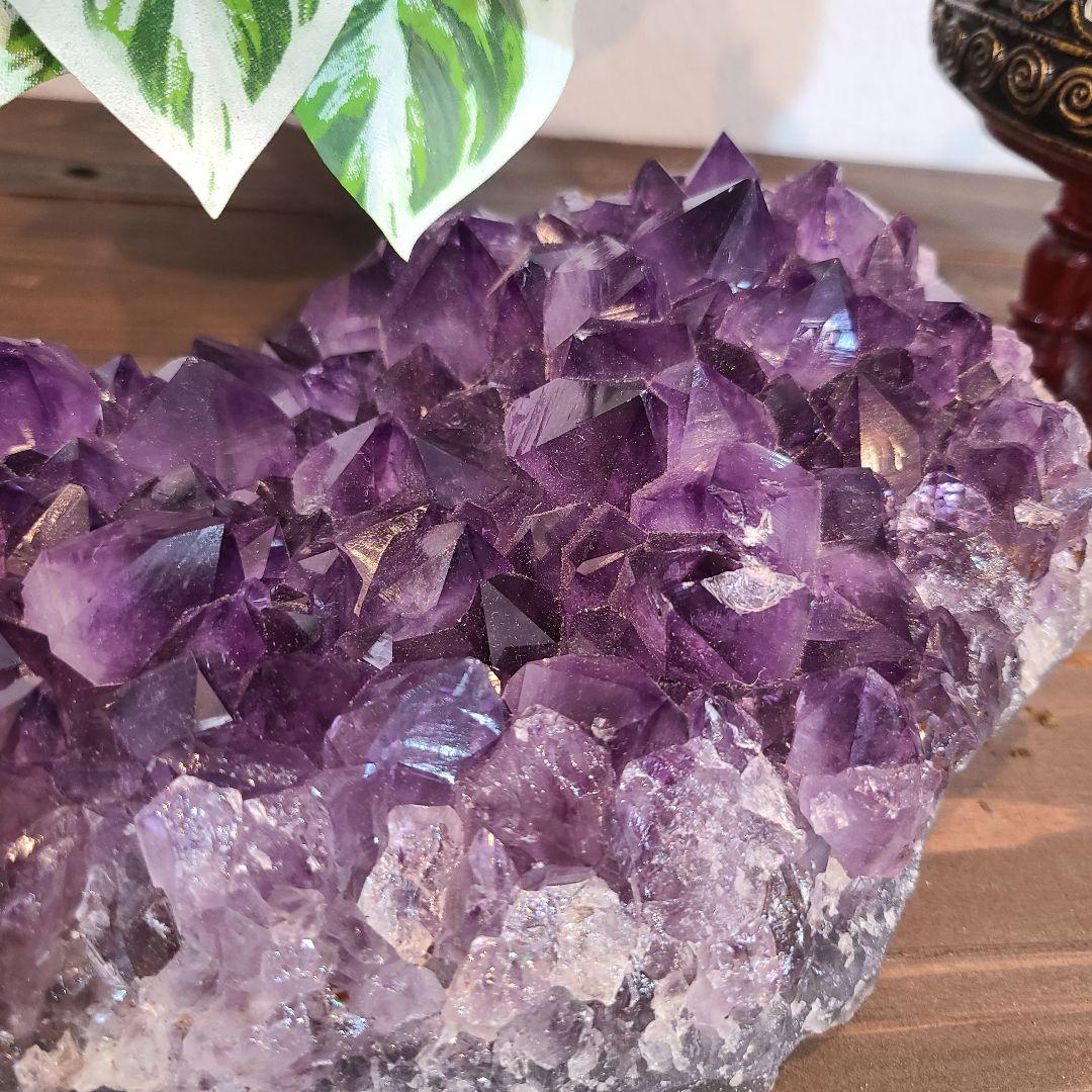 アメジストクラスター　土台付き　開運　守護石　財運　事業の成功