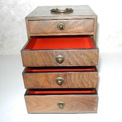 小さなアンティーク菓子箪笥（かしだんす）