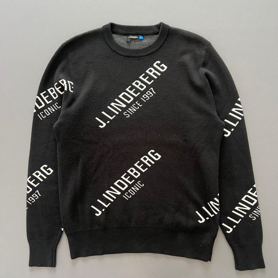 J.LINDEBERG ジェイリンドバーグ　ロゴ　メンズ　セーター　ニット　黒