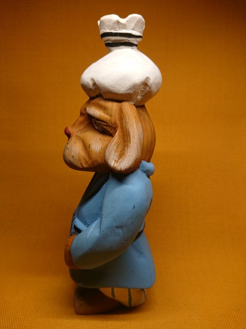 ビンテージ　人形　犬　木彫　彫像　置物　インテリア　工芸品　美術品　A1119