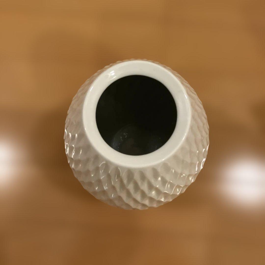 香蘭社　白磁ダイヤ　花瓶　陶磁器 299-NSR