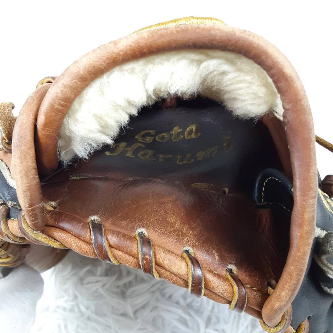 美品◎MIZUNO PRO ミズノプロ オーダー硬式内野用グローブ 黒茶 刺繍入