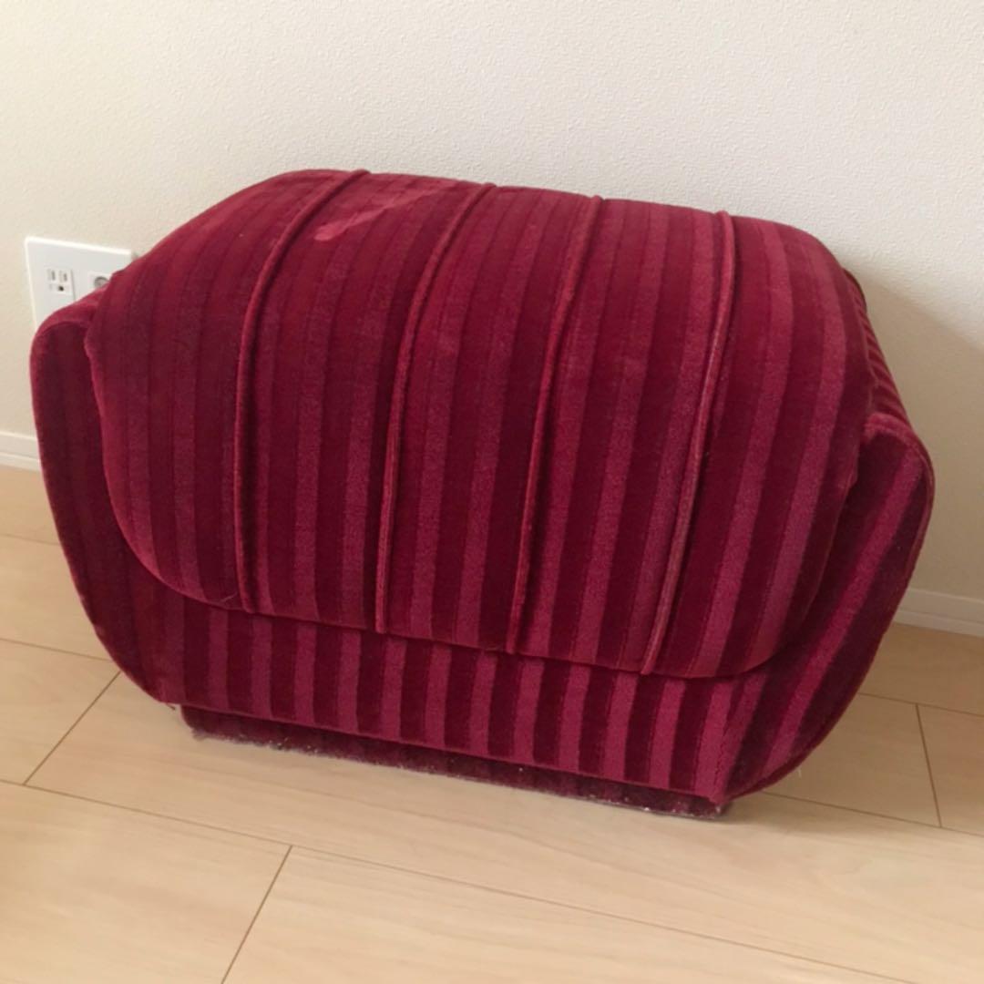 オットマン スツール ソファー インテリア アンティーク　モケット生地