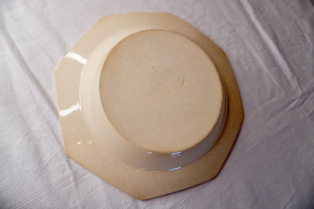 フランス アンティーク クレイユモントロー オクトゴナルプレート 陶器 深皿②