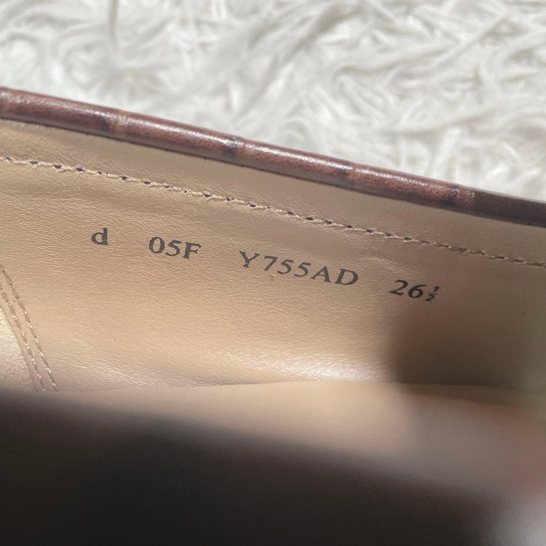 新品　未使用　リーガル　クロコ型押し　スリッポン　ローファー　ブラウン　26.5