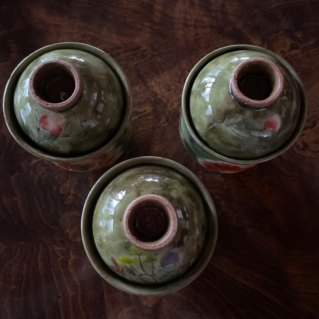 陶あん 蒸し椀 3個セット　蓋付き椀　茶碗蒸し