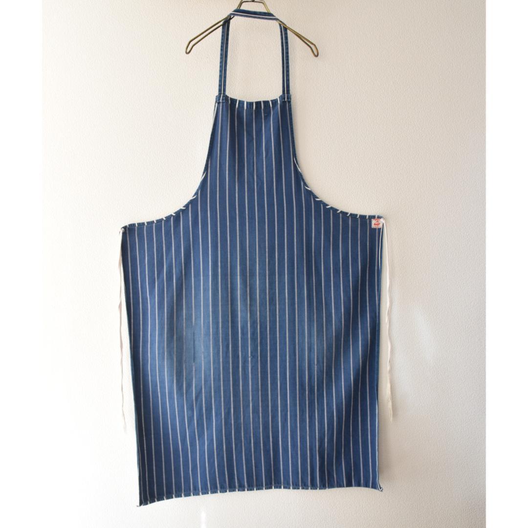 40's 40年代 ヴィンテージ インディゴ ストライプ ワークエプロン