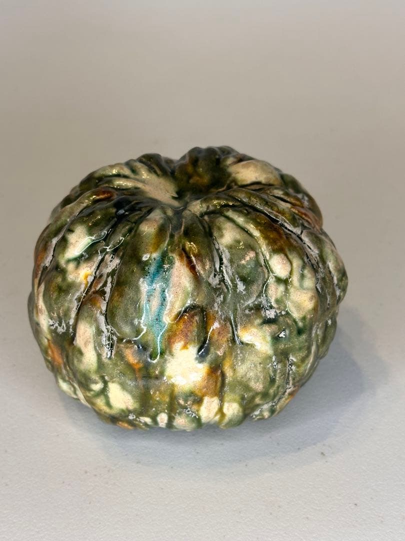 中国古董 唐三彩 陶器 南瓜かぼちゃ形置物 彩陶 唐代 工芸品 コレクション