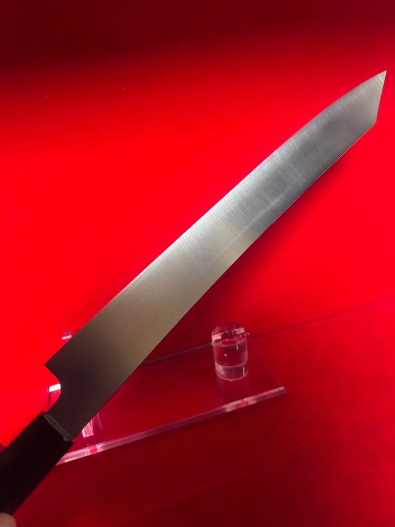 01553 包丁　剣型切付　尺　鏡面仕上げ　切味抜群　箱付　未使用品