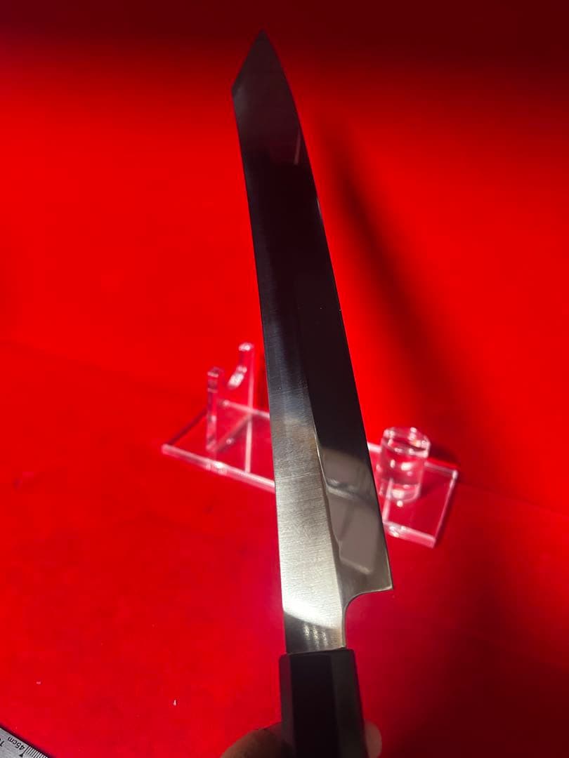 01553 包丁　剣型切付　尺　鏡面仕上げ　切味抜群　箱付　未使用品