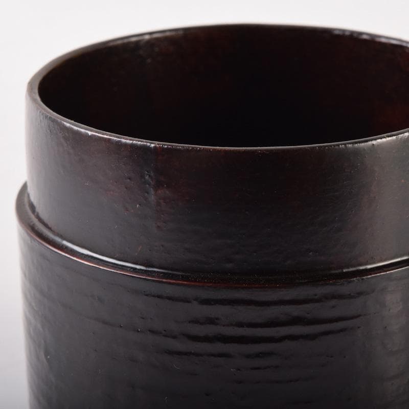 マル　茶道具　山中塗　中村宗悦作　真塗曲　雪吹棗　共布共箱　V　7456