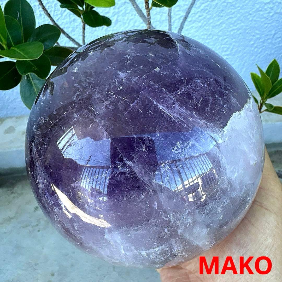 M1776☆アメジスト丸玉直径120mm2.4Kg☆天然石☆N50601-A