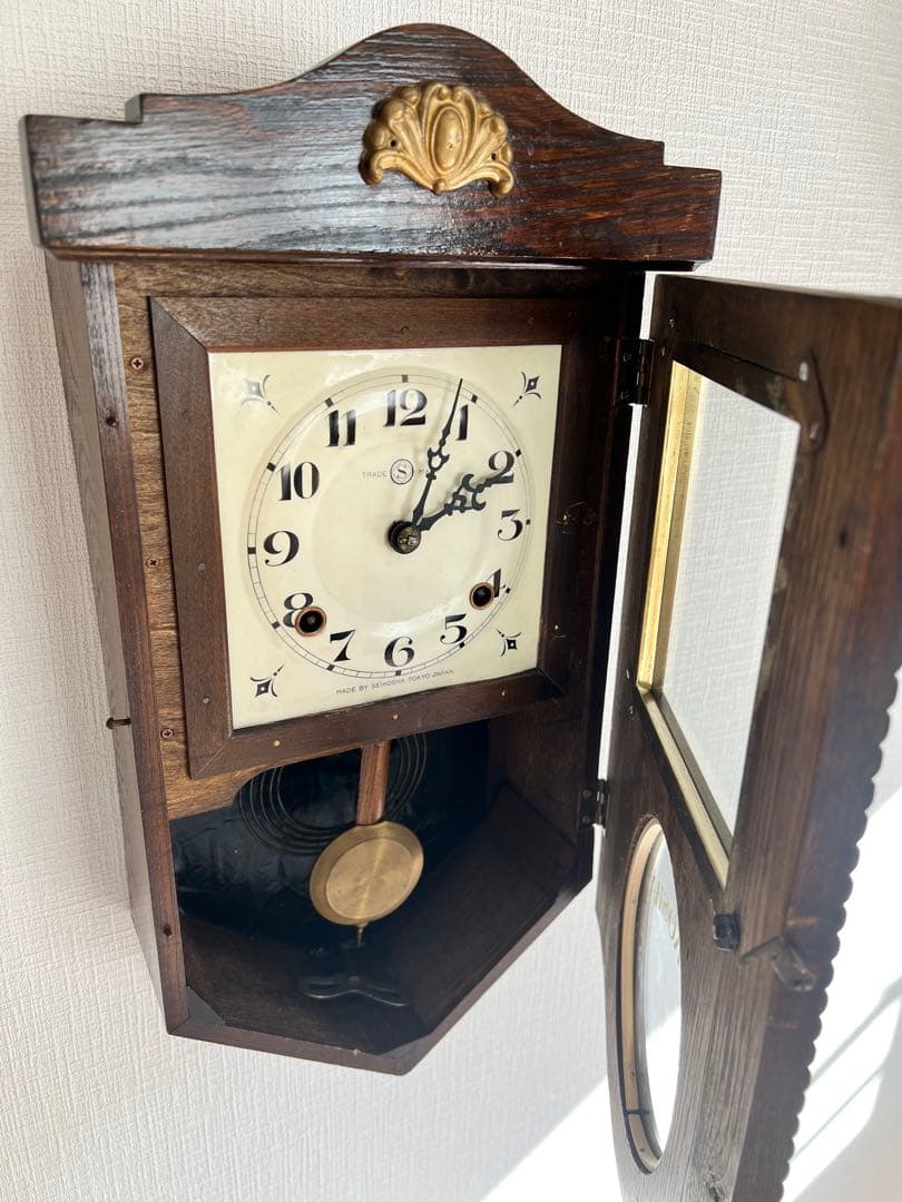 SEIKO SHA 精工舎　振り子時計ゼンマイ掛け時計柱時計ボンボン時計古時計