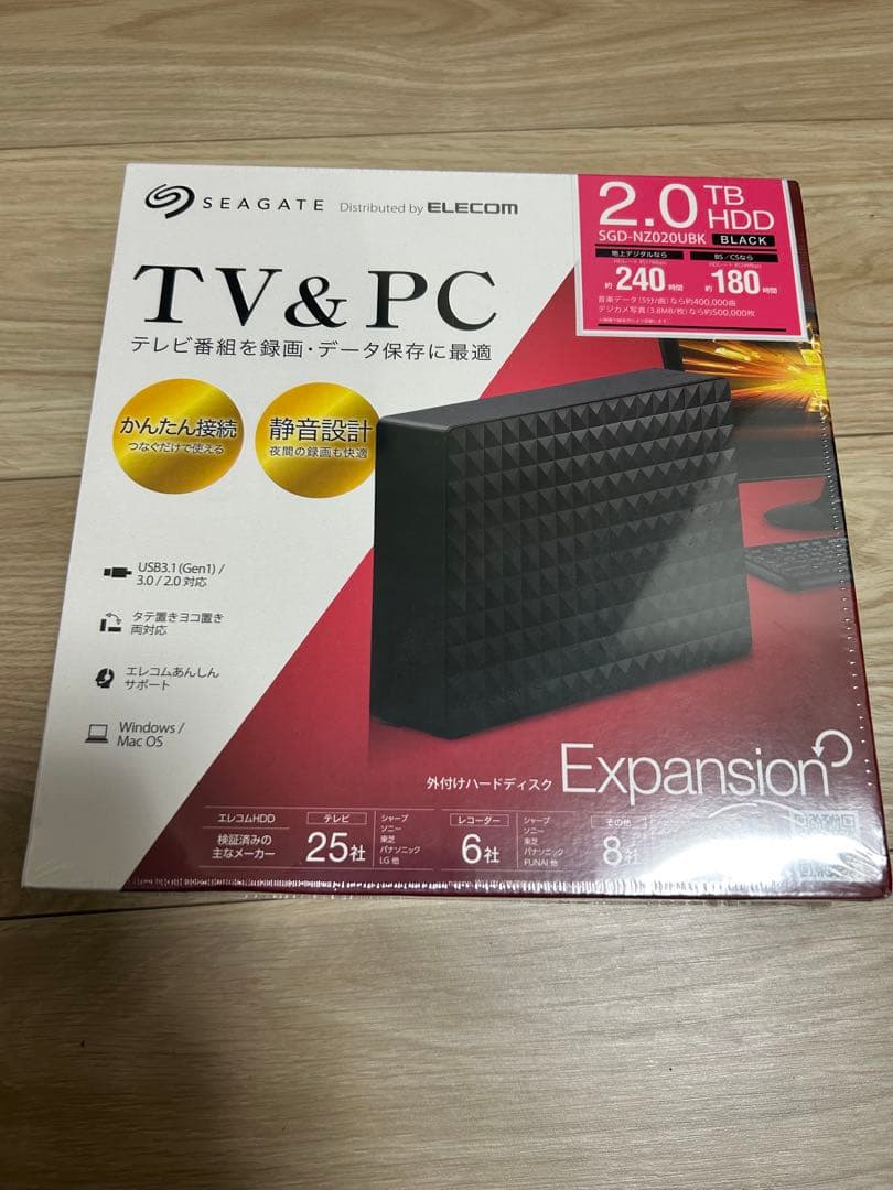 【新品】Seagate 外付けハードディスク 2TB SGD-NX020UBK