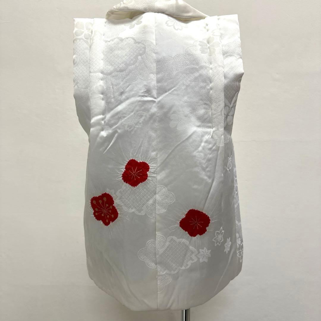 新品 正絹 被布 単品 白地 輪出し 赤 絞り 七五三 2918