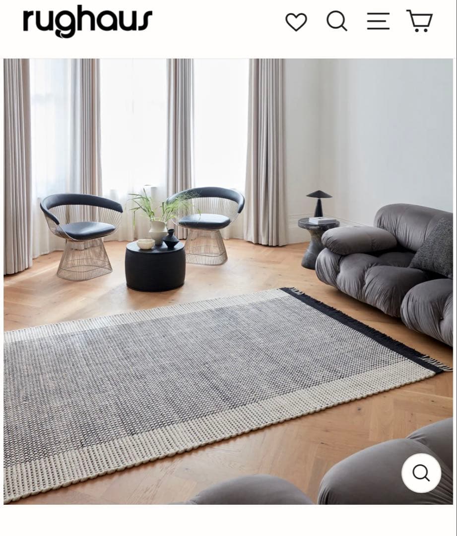 r*n様 【RUGHAUS】Mira ラグ 160×230cm ブラック／完売品