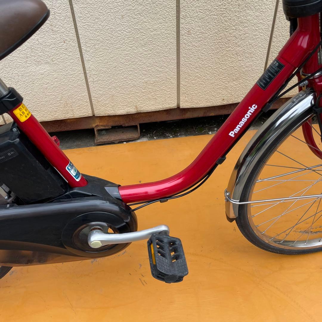 電動アシスト自転車 赤 シティタイプ バスケット付き 24インチ