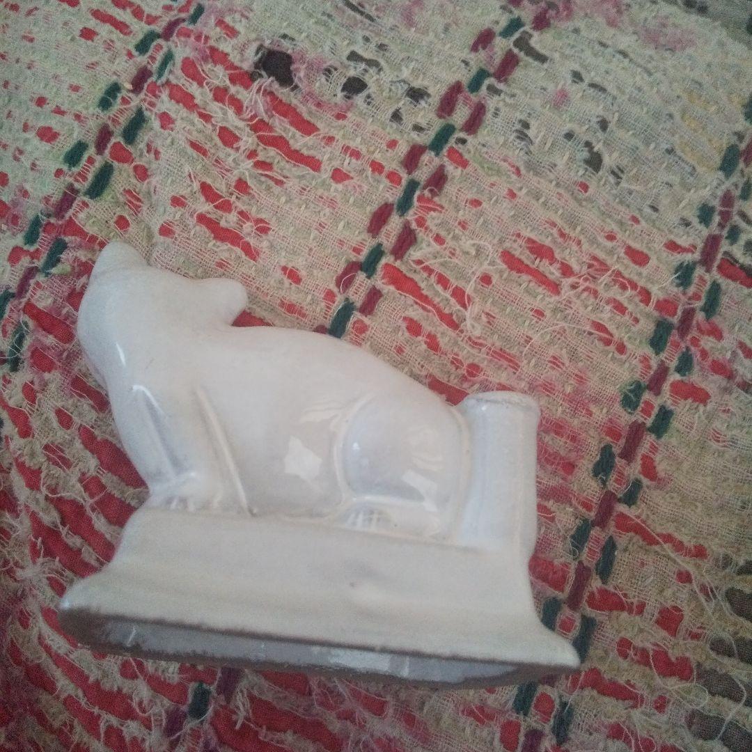 アスティエドゥヴィラット陶器 猫 白 インセンスホルダー MinouCat