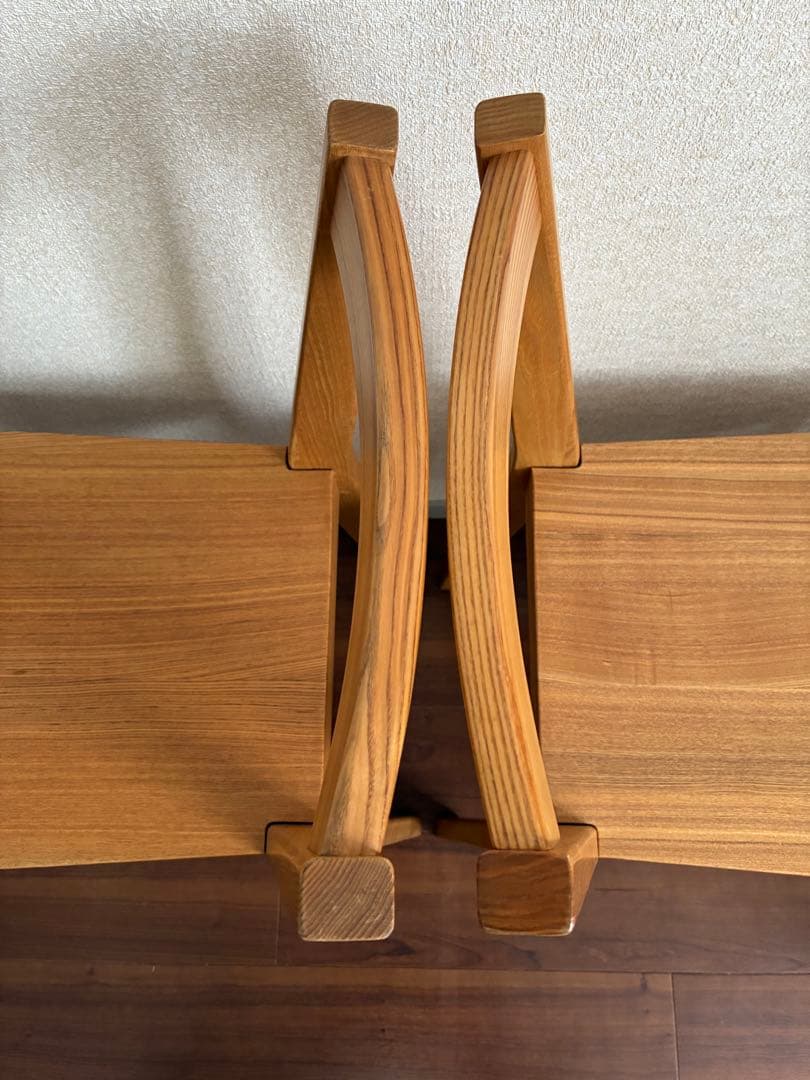 無印良品 ダイニングチェア 2脚セット 椅子 天然木 タモ材 無垢材 廃番品