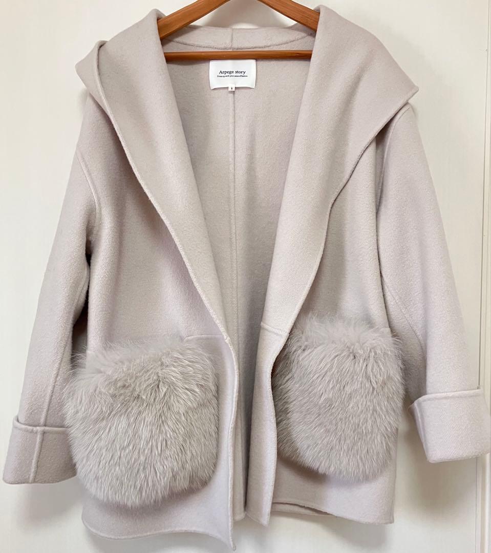Arpege story ファー付きフードリバーコート