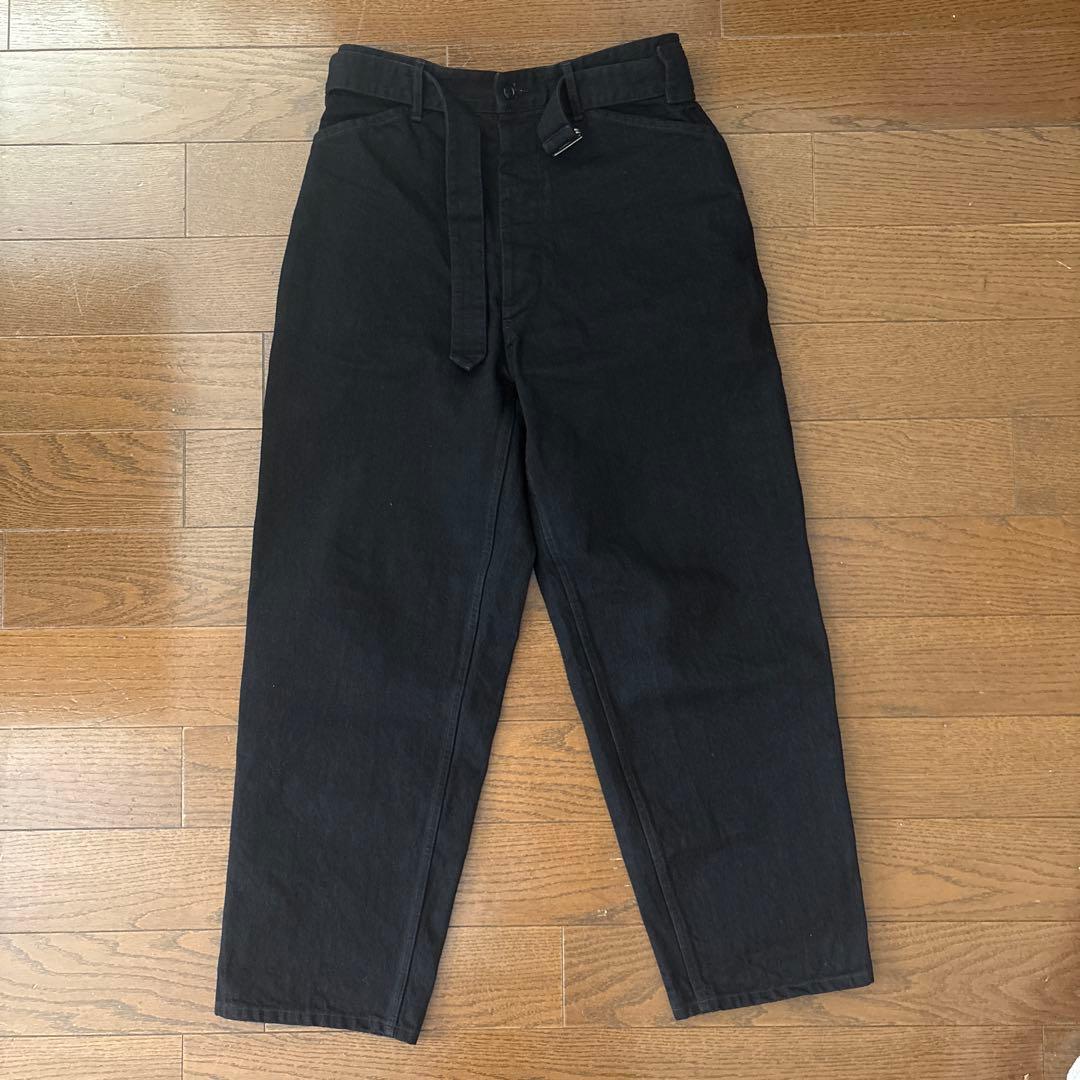 断捨離COMOLI デニムベルテッドパンツ BLACK サイズ2 25AW
