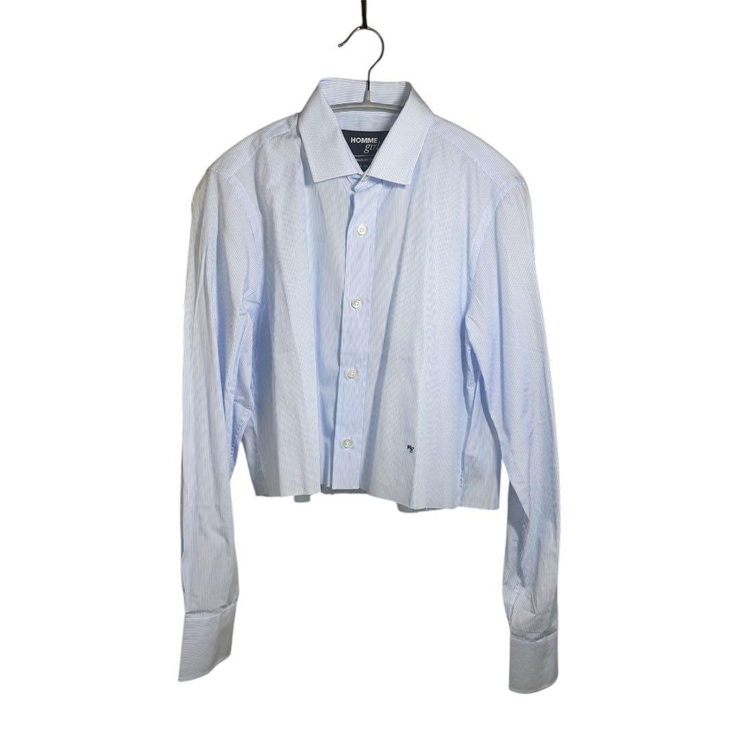 トップス CROPPED SHIRT IN MINI STRIPE hommegirls