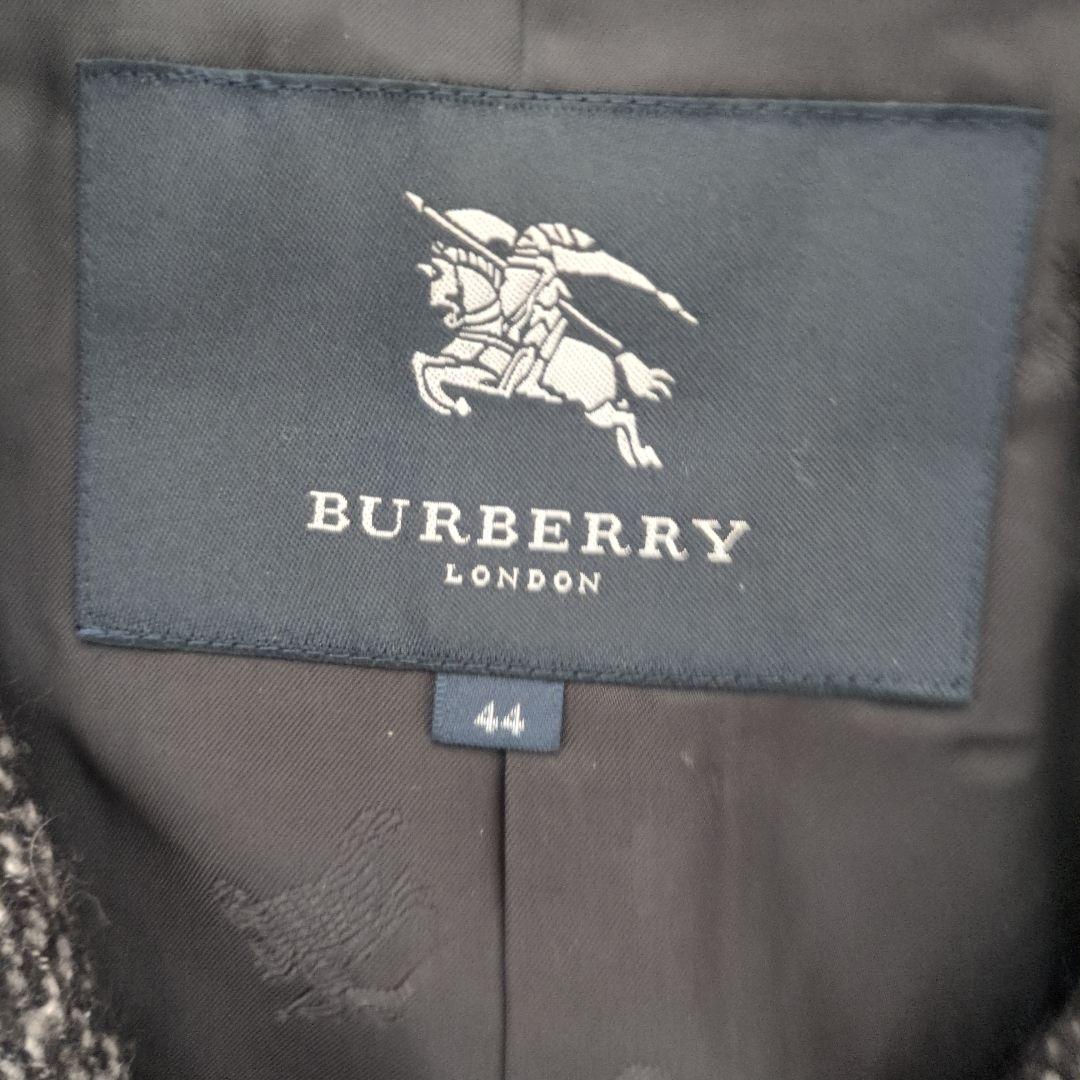 バーバリーロンドン モヘヤ混 ウールコート ノバチェック シャドーホース 44