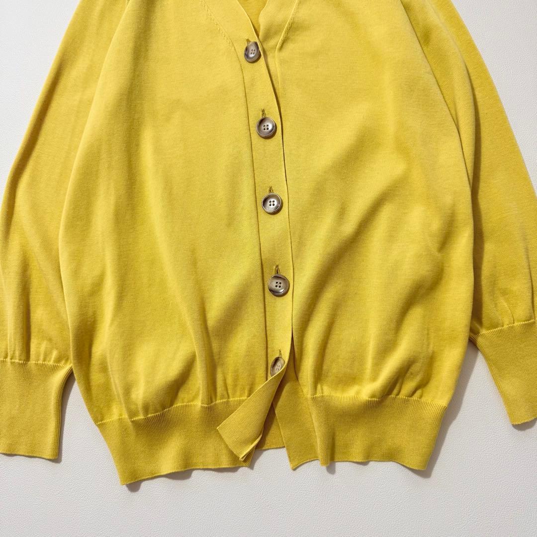 アパルトモン　ドゥーズィエムクラス　コットンシルクⅤネックカーディガン　黄