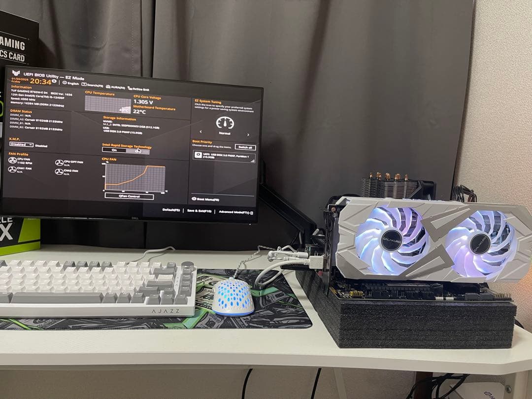 グラフィックボード・グラボ・ビデオカード GALAKURO RTX 3060 Ti EX White LHR