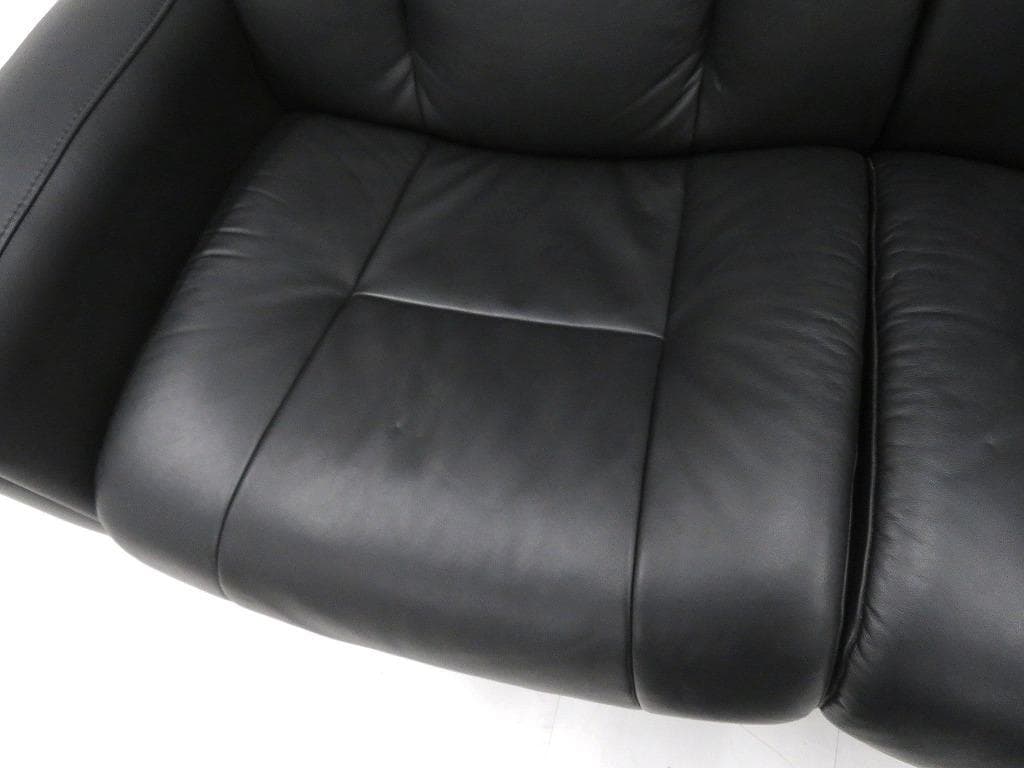 展示品　シモンズ　フィヨルド　総本革　レザー　ラブソファ　2人掛けソファ