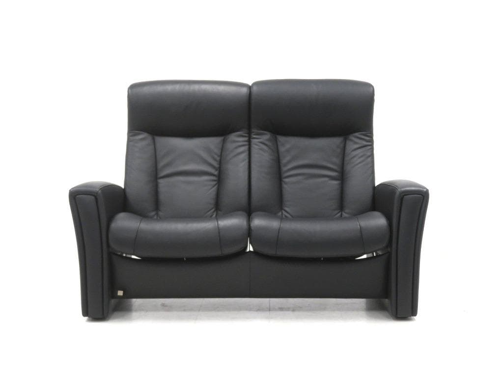 展示品　シモンズ　フィヨルド　総本革　レザー　ラブソファ　2人掛けソファ