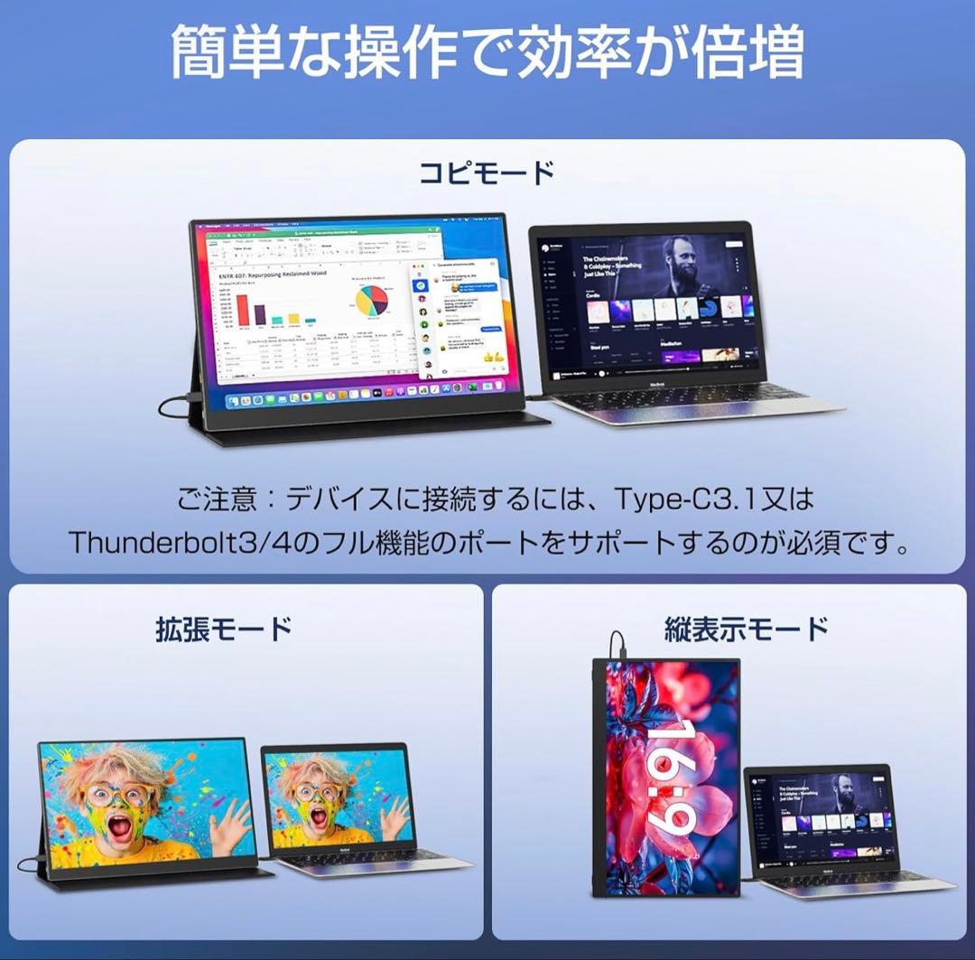 モバイルモニター 15.6インチ VESA モバイルディスプレイIPS FHD