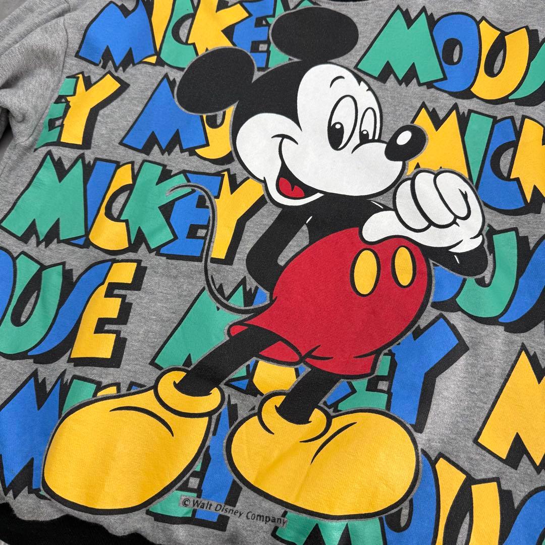 90s ヴィンテージ Disney ミッキー スウェットシャツ S相当 グレー
