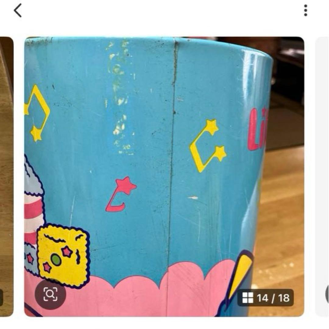 サンリオ　キキララ　（ジャンク品）ゴミ箱　レトロ〜同梱3000円