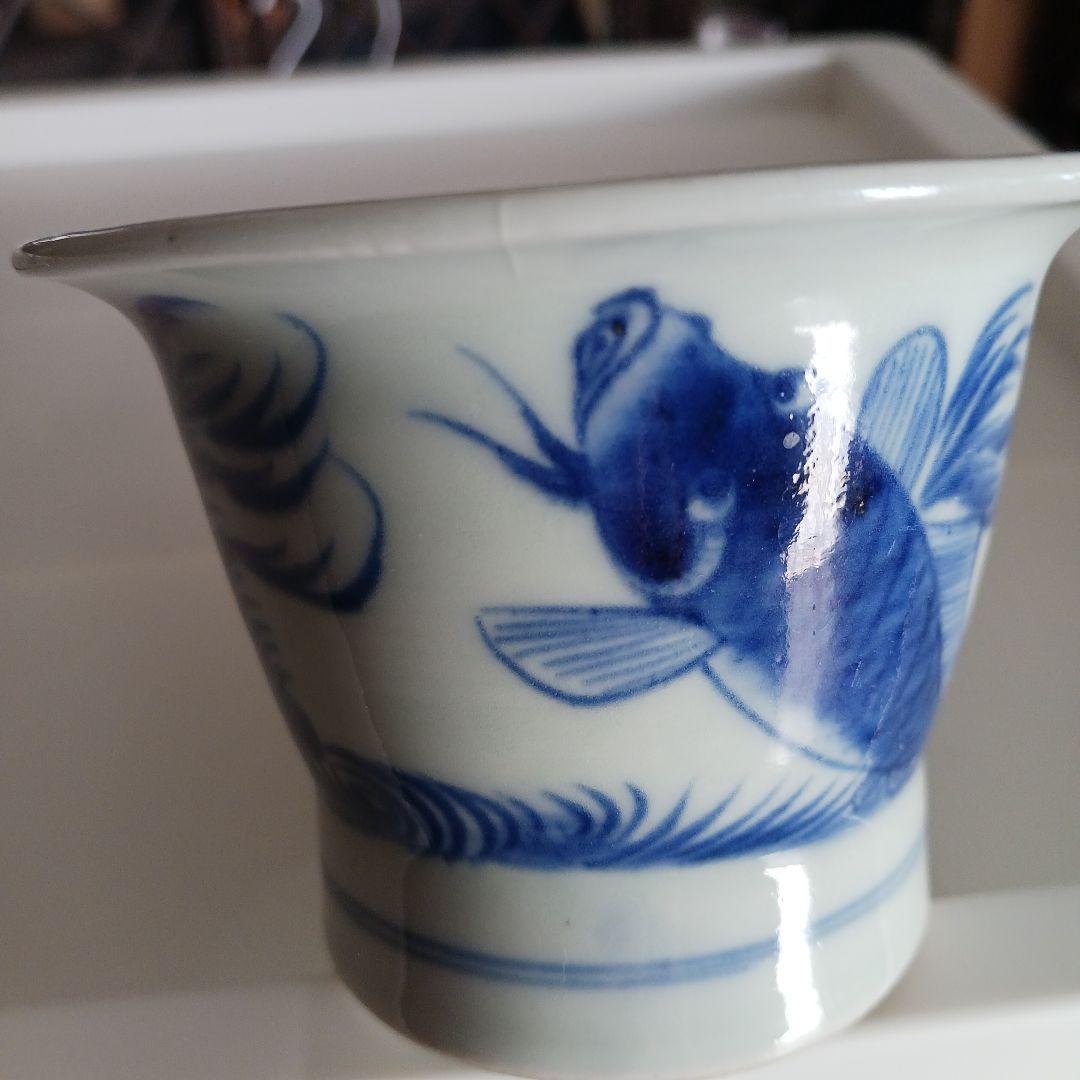 古伊万里　染付　鯉