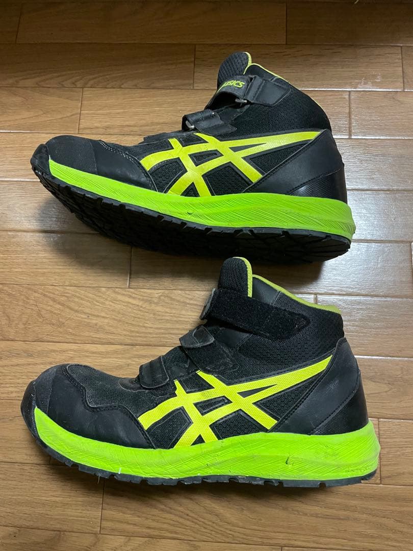 アシックス　安全靴　ブラック/ネオンライム28㎝
