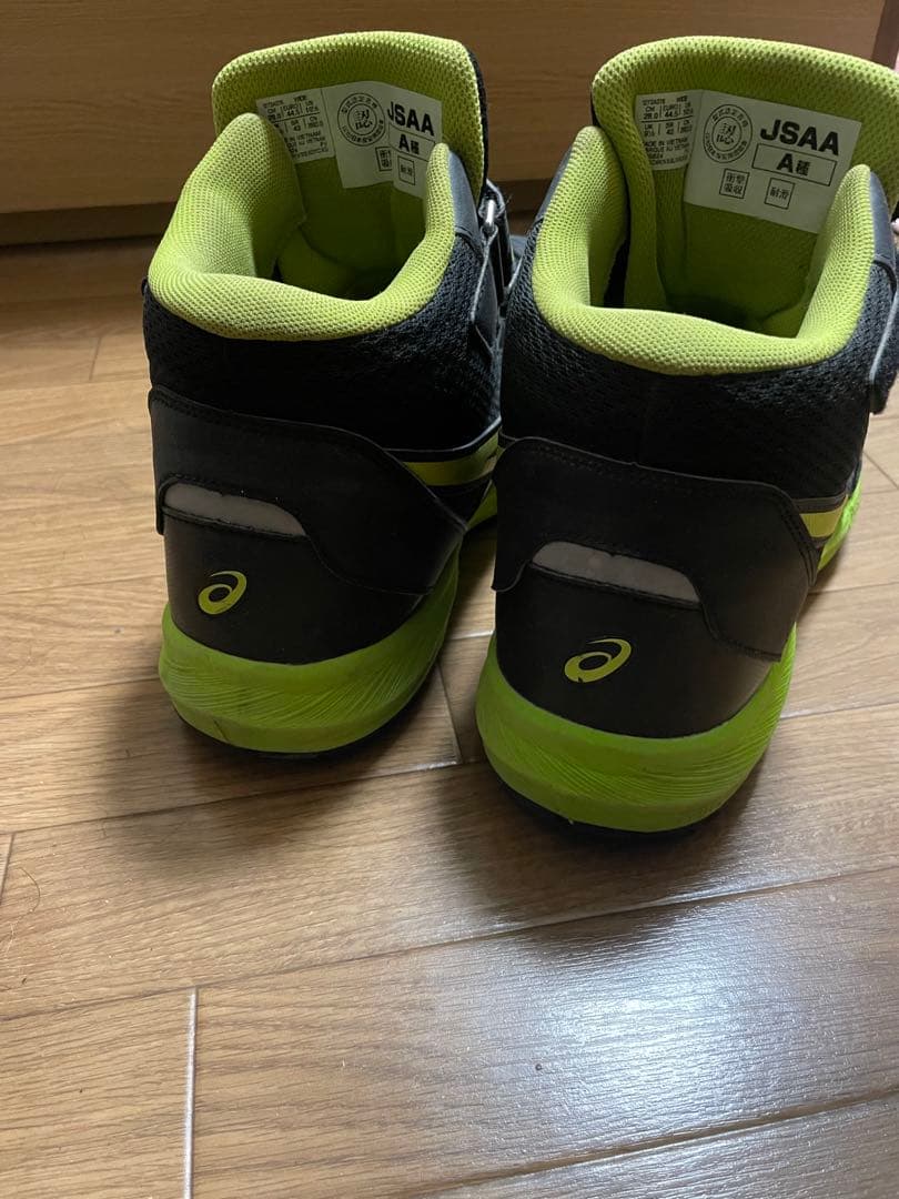 アシックス　安全靴　ブラック/ネオンライム28㎝