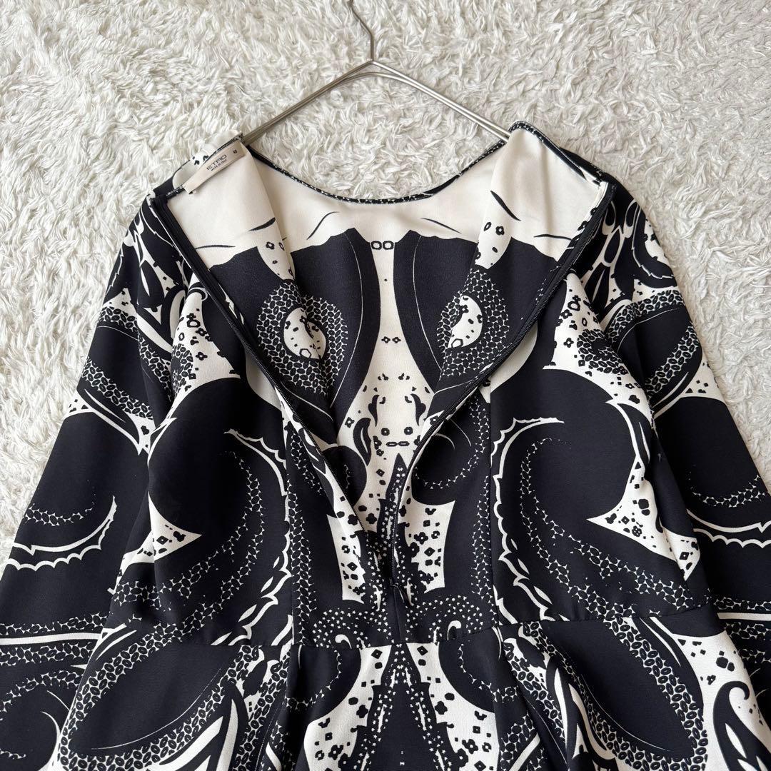 極美品 エトロ シルク ペプラム ブラウス ペイズリー フレア ジップ 絹 40