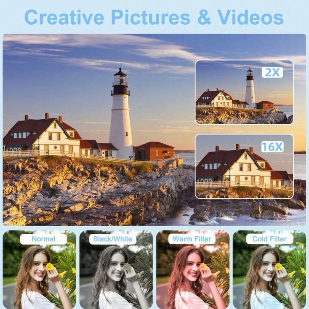 【新品】　黒4400MP FHD 1080P コンパクトデジタルカメラ❣️付属品有