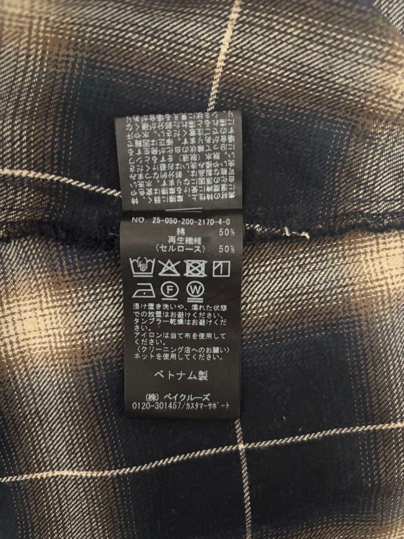 Spick and Spanメタルボタンオンブレーチェックルーズシャツ