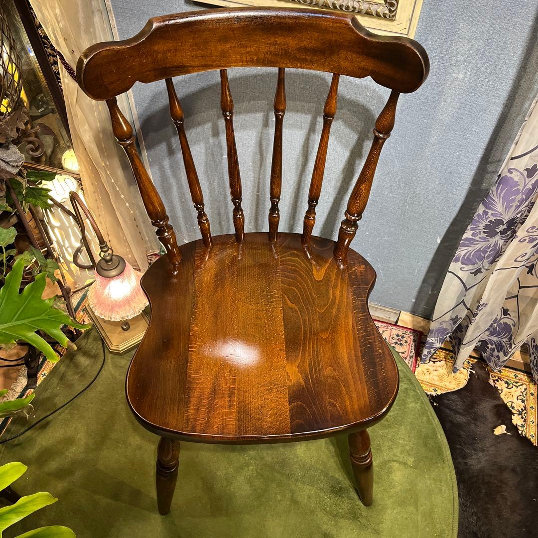 L ２　キツツキマーク ヴィンテージ スピンドルチェア　飛騨産業