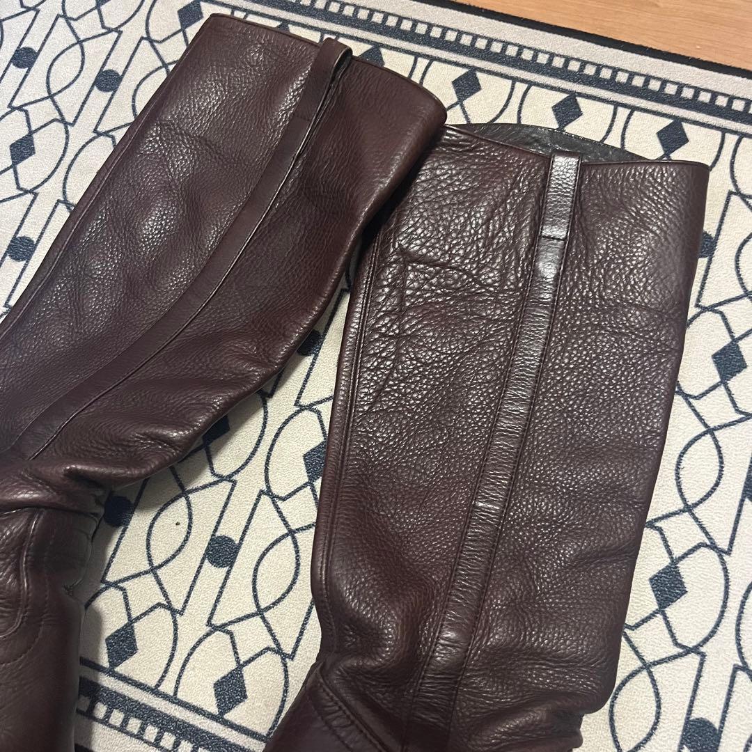 年末お値下げ！グッチ　ブラウン レザー ロングブーツ