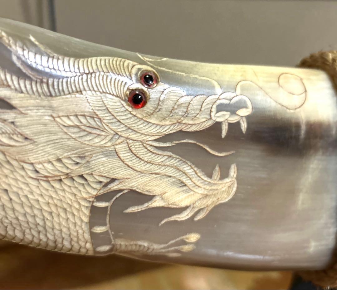水牛 角 龍　置物 インテリア　骨董品