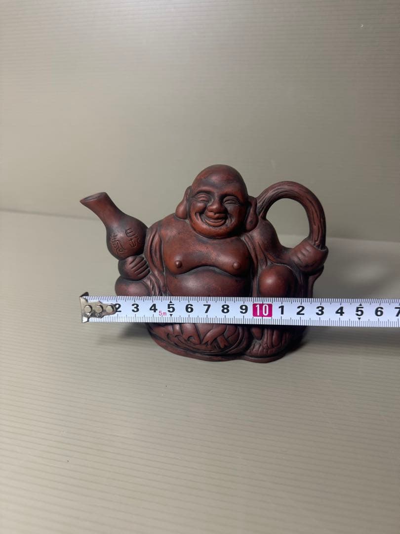 2095  七福神　布袋様　陶器　水差し　急須型　置物